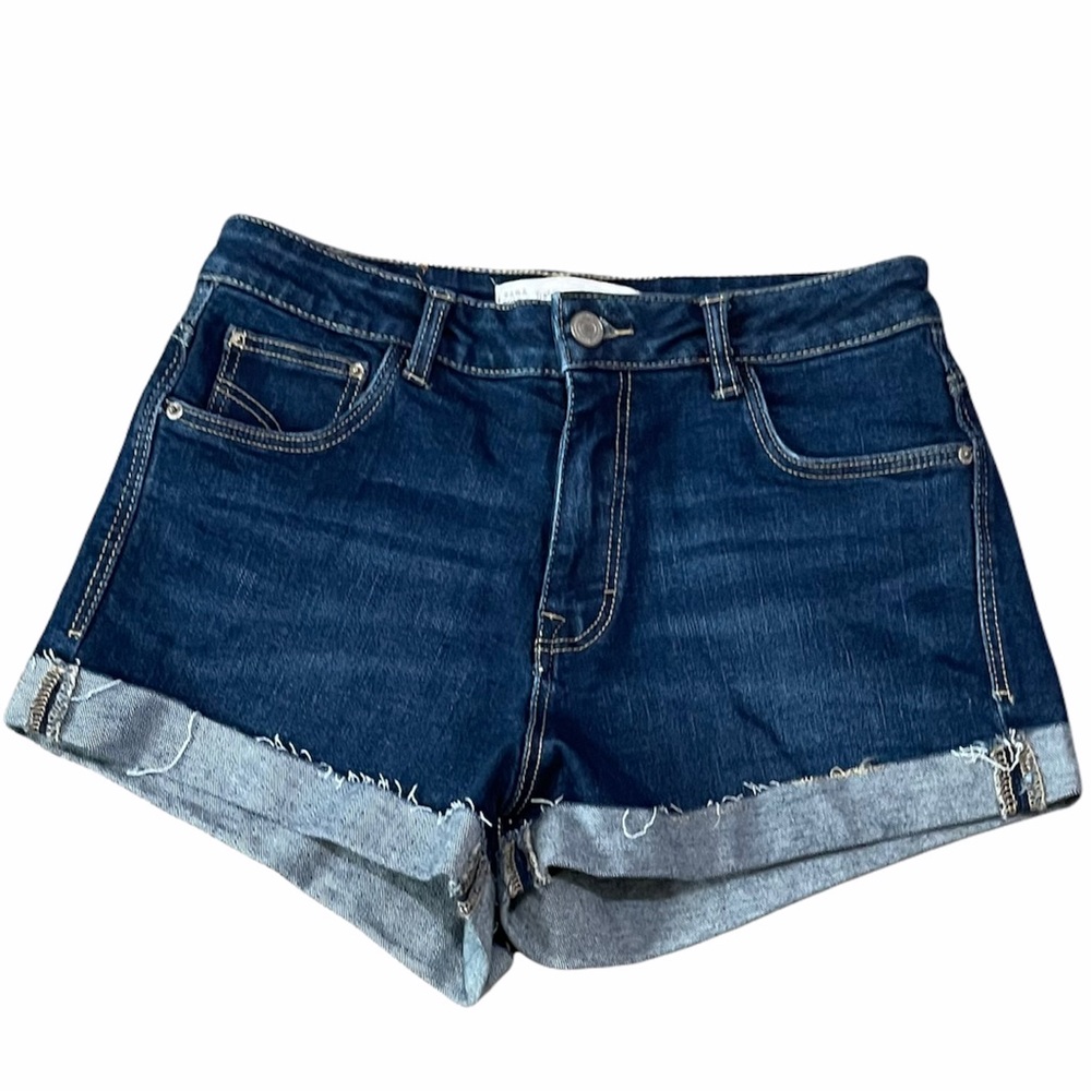 Zara Trafaluc High Rise Cuffed Denim Shorts